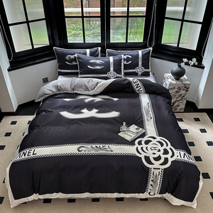 Nữ Hoàng Thương Hiệu Rửa Lụa In Kỹ Thuật Số 4Pcs Bộ Đồ Giường Đặt Quilt Bìa Tấm Ga Giường Được Trang Bị Tấm Gối Duvet Cover Set - Product Image 5