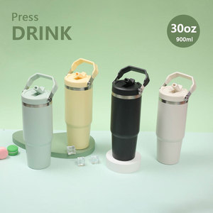 Stainless Steel Tumbler 30oz 900ml <b>Vacuum</b> Insulated <b>Portable</b> Travel Cup With Handle - Product Image 2