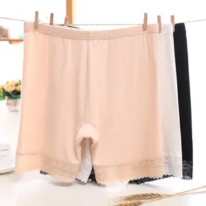 Ladies Modal Lace Bottoming Safety Boy Shorts High Waist Under Skirt For Women's Underwear