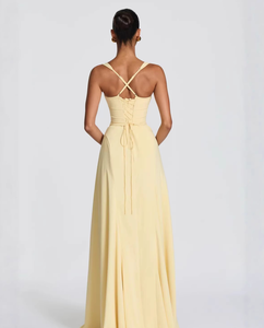 Abito da donna in poliestere, nuovo, tinta unita, <span class=keywords><strong>con</strong></span> <span class=keywords><strong>spalline</strong></span> sottili, senza maniche, schiena incrociata, elegante, sexy, stile europeo americano, per feste - Product Image 6