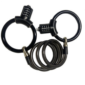 <span class=keywords><strong>Antivol</strong></span> pour trottinette électrique, cadenas à combinaison à 4 chiffres, double tête, câble double, avec sac de rangement, haute sécurité, mot de passe, cadenas pour vélo électrique - Product Image 2