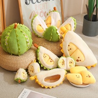 Unzip Durian Doll Knuffel Polyester PP Katoen Simulatie Creatief Afneembaar Afneembaar Fruitpop Verjaardagscadeau