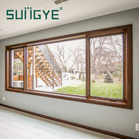 Fenêtre à battant en aluminium SUNGYE, résistante aux ouragans, avec verre trempé anti-impact, ouverture vers l'extérieur, pour villa - Vente chaude