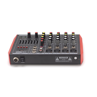 Console de mixage professionnelle 6 canaux Bt Console de mixage numérique avec effet de réverbération karaoké USB Live Interface Mixer