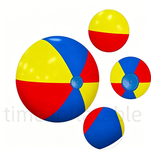 Jouets de plage gonflables arc-en-ciel pour enfants et adultes avec motifs et tailles personnalisables - Jouets de piscine, équipement de jeu de plage - Product Image 1