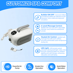 Alfombrilla de Masaje con Burbujas y Calor Eléctrico para Baño |   Almohadilla de Masaje Portátil para Bañera con Intensidad Ajustable y Control Remoto - Product Image 4