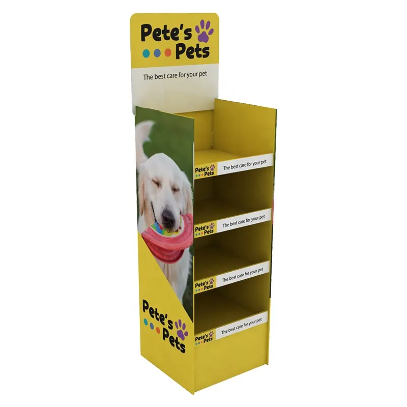 Retail Cardboard Pet Dog Food Clothes Toy Display Shelf Rack