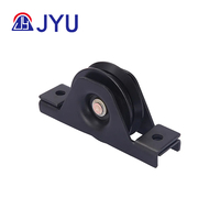 Poulie à rouleau de roue de porte coulissante galvanisée à roulement unique avec support interne-Noir