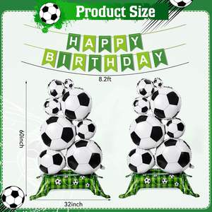 2 Pcs Giant Standing Soccer <strong>Balloon</strong> and 1 Pcs Happy Birthday Banner for Birthday Sports Retirement Soccer Birthday Globos - Product Image 6