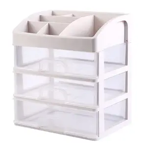 Weiße Kunststoff-Vorrats behälter, kosmetische Vitrinen, Kunststoffschubladen-Organizer-Set Enthält 3 Schubladen