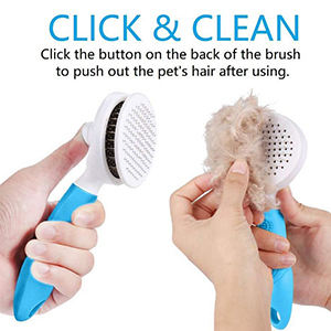 Amaz hotsale köpek slicker fırça kendini temizleme bakım saç çıkarıcı kedi köpek tarak fırça - Product Image 4