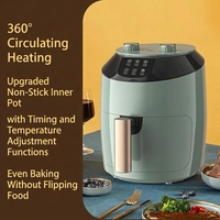 Friteuse à air manuelle grande capacité 6L, friteuse à air multifonctionnelle avec réglage de la température et de la minuterie pour un usage domestique
