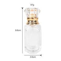 Botella de Perfume de Vidrio Transparente de Alta Gama de 30 ml de Gran Capacidad con Pulverizador, Tapón de Goma, Botella Vacía para Aromaterapia con Serigrafía