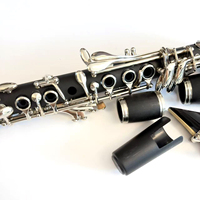 Shiny Musical High Grade Eb Clarinet Hard Rubber Body with Nickel Plated Keys Professional Woodwind Instrument