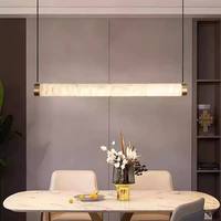 Lustre suspendu en marbre d'albâtre espagnol, blanc chaud, minimaliste, réglable en hauteur, pour restaurant, bar, maison