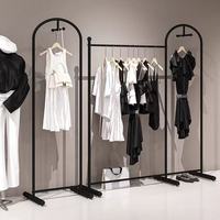Porte-vêtements en métal à double rail, présentoir de vêtements autoportant en fer pour magasin de vêtements, boutique de détail