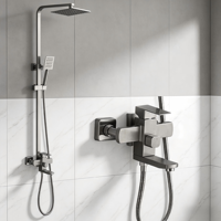 Mitigeur de douche carré à effet pluie, robinet de bain mural, robinetterie de salle de bain, ensemble de douches en acier inoxydable 304 pour hôtel
