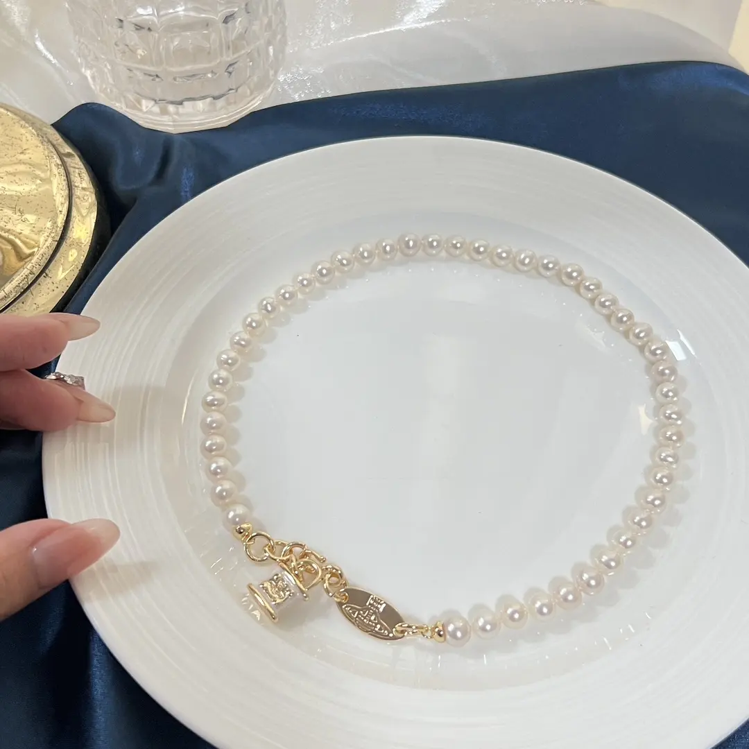 Collana di perle reali d'acqua dolce saturno bianco 2024 di lusso di alta qualità