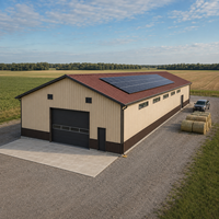 Structure en acier préfabriquée pour hangar agricole, entrepôt de stockage, bâtiment métallique avec toit préparé pour l'installation de panneaux solaires