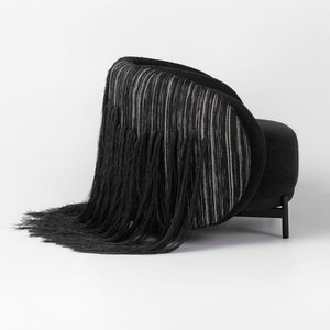 Fauteuils à franges en tissu rembourrés uniques et modernes, <span class=keywords><strong>fauteuil</strong></span> de salon en métal <span class=keywords><strong>pour</strong></span> villa, <span class=keywords><strong>fauteuil</strong></span> de salon avec accent en pompon <span class=keywords><strong>pour</strong></span> maison de campagne - Product Image 6
