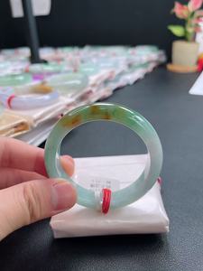 Natural genuine Type A jadeite <b>Bangle</b> bracelet, auspicious bracelet, ice-grade <b>jade</b> <b>bangle</b>, women's hand ornament - Product Image 2