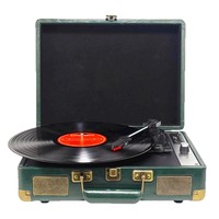 Lecteur de disques vinyles portable Bluetooth multicolore en forme de valise, tourne-disque audio pour divertissement à domicile et sur bureau avec lecture USB