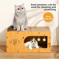 Maison et arbre à chat intégrés avec griffoir, nid pour chat, résistant à l'usure, toutes saisons, structure d'escalade verticale, jouet pour chat