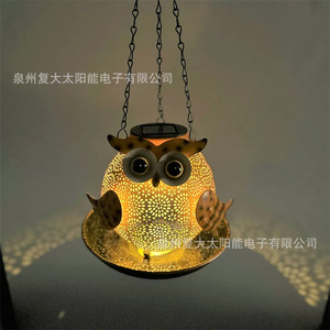 Solar Owl Lantern Iron Hanging <b>Led</b> Garden <b>Light</b> Ip54 Mono Si Solar Powered Outdoor Decor - Product Image 4