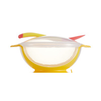 Cuillère à ventouse et couvercles bols pour bébé avec impressions assorties Tranche d'âge 0-12 mois en matériau PP sûr
