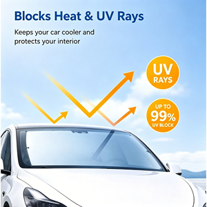 Auto <b>Car</b> Sunshade Automatic Retractable Windshield Curtain <b>Car</b> Umbrella Reflective Cooling Interior - Product Image 4