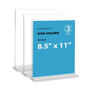 Newnewshow Porte-affiche en acrylique double face 8.5x11 pouces pour les annonces Annonces Certificats d'affaires pour le magasin de <span class=keywords><strong>restauration</strong></span> d'hôtel - Product Image 1