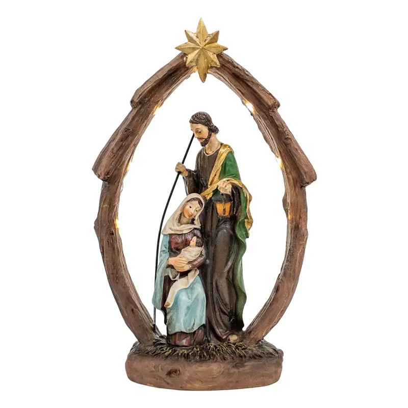 Adornos de Natividad Estatuilla DE LA Sagrada Familia Estatua católica Estatua religiosa sagrada Decoración de mesa