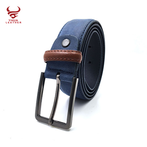 Cinturones de cuero con costura superior para hombre, cinturones de piel sintética de ante, cinturones de jeans para hombre - Product Image 1