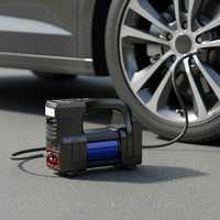 Automatic Cordless Lithium-Ion 12V Car Tire Inflator Air Pump with Digital Tire Pressure Monitor and Emergency Light