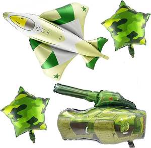 Ballons en aluminium en forme de chasseur, char et hélicoptère de la série Camouflage pour la décoration de fêtes d'<span class=keywords><strong>anniversaire</strong></span>, Jour <span class=keywords><strong>des</strong></span> Vétérans, thèmes militaires et marins - Product Image 2