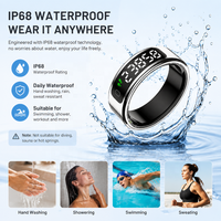 Anillo Inteligente Musulmán 2026, Monitor de Salud, Acero, Resistente al Agua 5ATM/IP68, Monitorización del Sueño, Monitor de Actividad Física, Frecuencia Cardíaca, Control por Aplicación, OEM