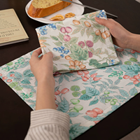 Napperons de table modernes en tissu double face 100 % coton, imprimé feuillage de fruits mélangés, antidérapants et lavables, pour mariage et décoration intérieure