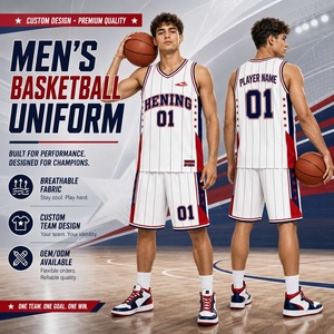 Polyester ademende maillot uniform heren op maat sublimatie Amerikaanse retro jersey shorts groothandel basketbal trainingskleding - Product Image 3