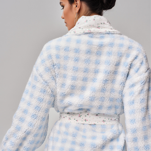 Albornoz de lana coral personalizado para <span class=keywords><strong>mujer</strong></span>, <span class=keywords><strong>bata</strong></span> de baño de felpa de doble cara informal para mantener el calor, camisón de salón, <span class=keywords><strong>bata</strong></span> de descanso - Product Image 5