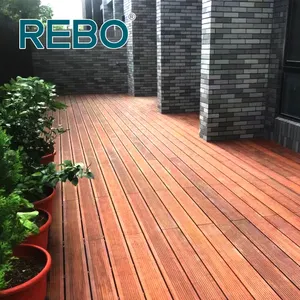 Pavimenti in legno laminato di bambù intrecciato a filo naturale all'aperto