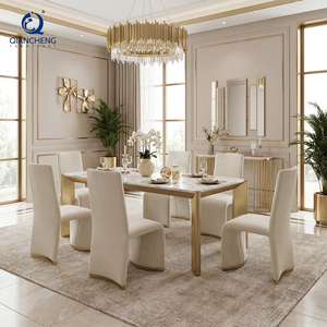 Chaise de salle à manger géométrique en Z à dossier haut, style hôtel 5 étoiles, chaise de réception haut de gamme en velours blanc pour salle à manger royale - Product Image 4