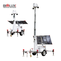 Nouvelle remorque de surveillance solaire économique 2026 avec caméra de sécurité HD CCTV IA, mât de 7 m, durable, antirouille, pour usage extérieur