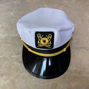 Hải quân trang phục <span class=keywords><strong>hat</strong></span> với Neo capito tùy chỉnh thêu Flat <span class=keywords><strong>Top</strong></span> Đảng Mũ Bán sỉ cho cosplay theo chủ đề sự kiện chương trình khuyến mãi Trắng - Product Image 3