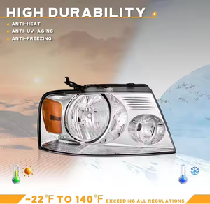04-08 para Ford F150 y 06-08 <span class=keywords><strong>Lincoln</strong></span> Mark LT Auto faros 55W halógeno Euro lente transparente lámparas nueva condición negro - Product Image 3