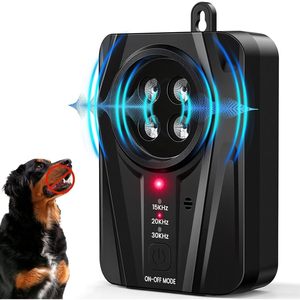 Dispositivo Disuasorio de Ladridos para Perros, 4 Transmisores Ultrasónicos, Alcance de 50 Pies, 3 Modos, Sistema Antiladridos Automático Recargable - Product Image 1