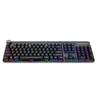 Teclado Mecánico para PC de Alta Gama, Ultra Delgado, Completamente de Aluminio, 104 Teclas, con Retroiluminación RGB, Inalámbrico de 2.4 GHz, Programable, Anti-Ghosting