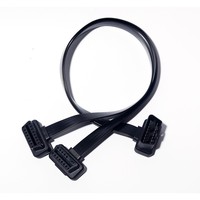 Câble de Rallonge Universel OBD2 pour Voiture, Connecteur Plat Bidirectionnel 16 Broches/16 Cœurs 12V