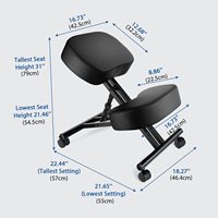 Chaise à genoux ergonomique pour le bureau, tabouret réglable pour la maison et le bureau-améliorez votre Posture avec un siège incliné