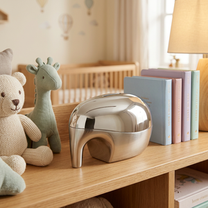 <span class=keywords><strong>Tirelire</strong></span> Éléphant en Métal Argenté Incassable pour Enfants, Cadeau de Naissance - Product Image 3