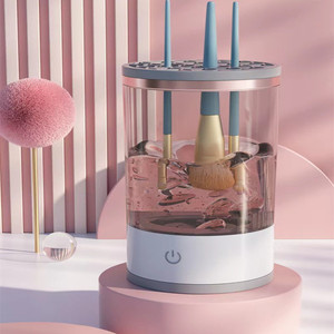Nettoyeur de pinceaux de maquillage automatique rechargeable par USB, outil de nettoyage électrique portable pour pinceaux de nail art, pinceaux cosmétiques, salon de beauté - Product Image 5